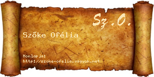 Szőke Ofélia névjegykártya